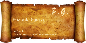 Puzsek Gyula névjegykártya